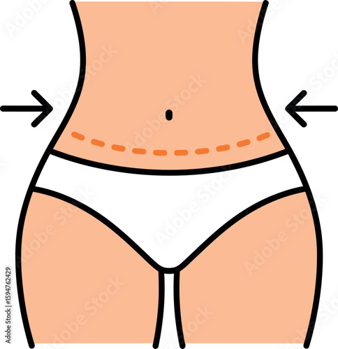 Waist slimming icon body measurement weight loss