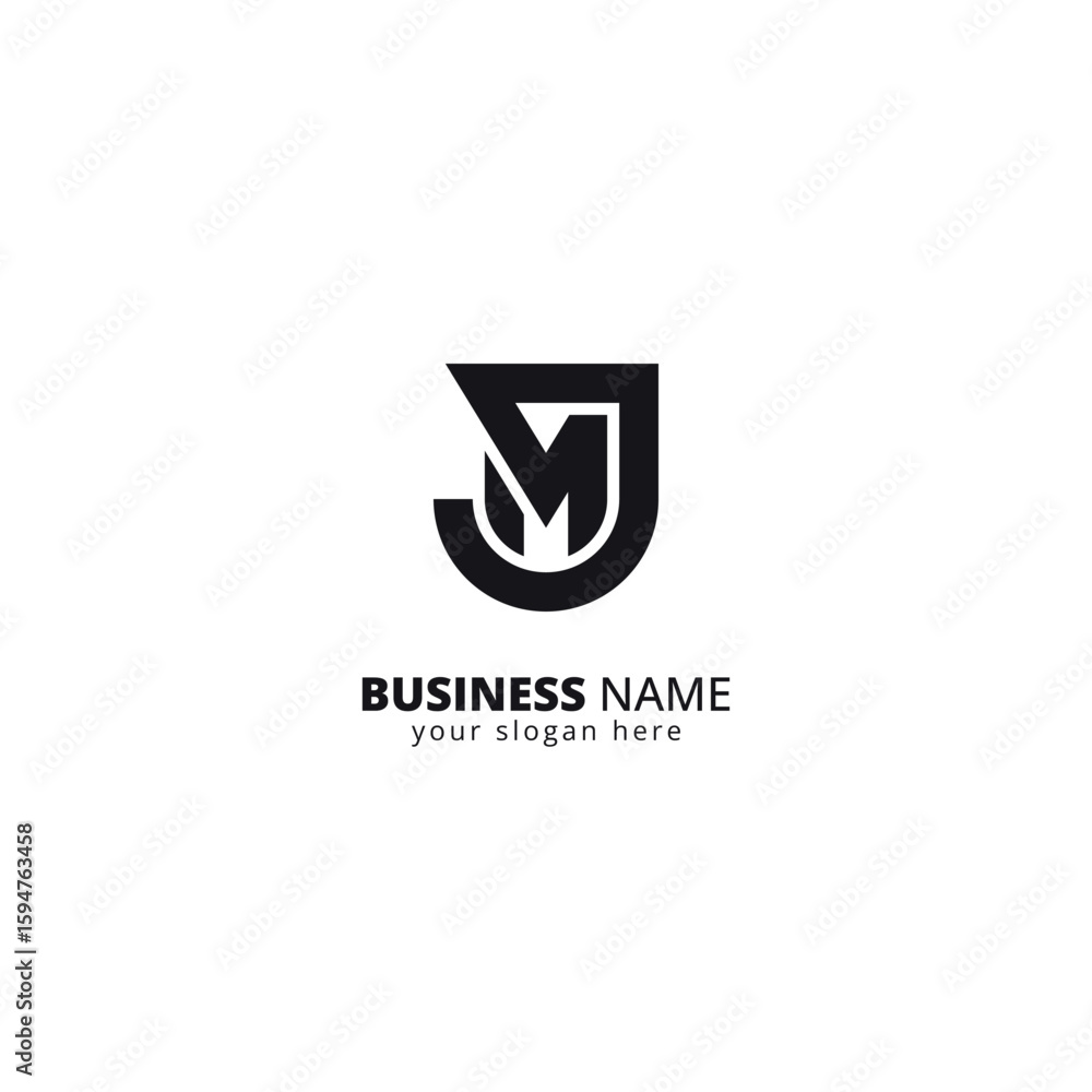 Fototapeta premium Alphabet JM MJ Letter Logo, Bold Monogram Design.