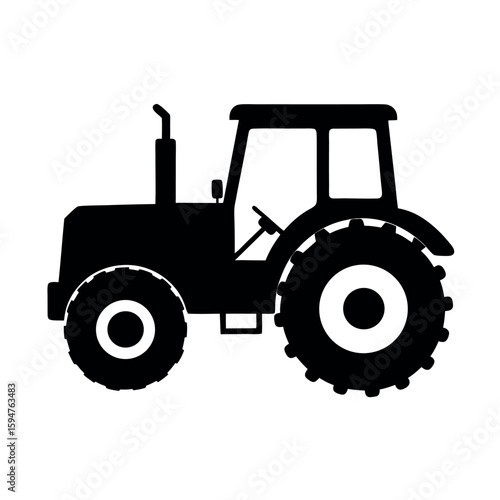 Trencher machine used in construction and digging Silhouette Vector illustration
