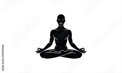 Person meditating peaceful calm silhouette