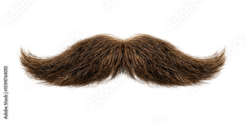 Brown Mustache Shape on Transparent Background