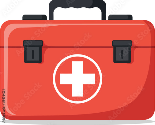 Red first aid kit medical emergency bag