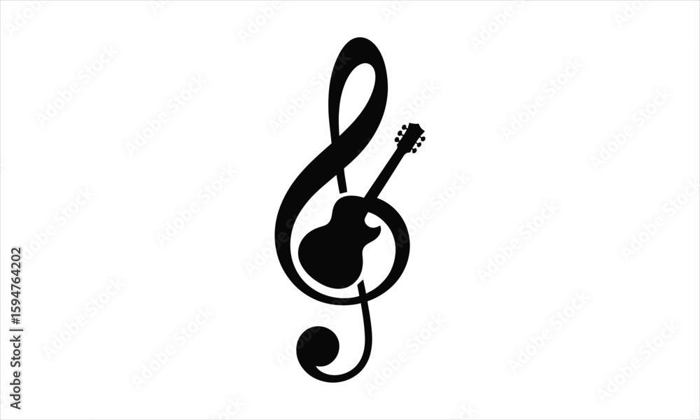 Fototapeta premium Abstract musical notes and symbols silhouette design