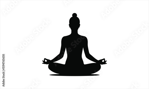 Person in yoga pose silhouette