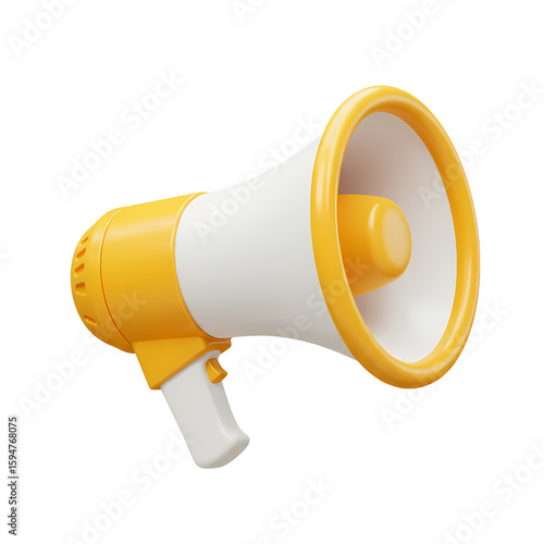 Captivating bullhorn radiates assertiveness against a transparent background, ideal for powerful announcements and impactful communication campaigns.