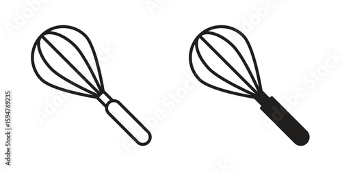 Whisk icon vector, solid illustration, pictogram isolated color editable