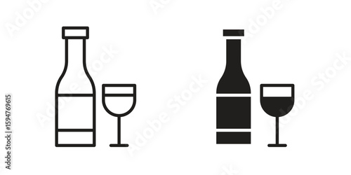 Vodka icon vector, solid illustration, pictogram isolated color editable