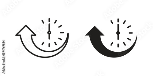 Uptime and downtime icon vector, solid illustration, pictogram isolated color editable