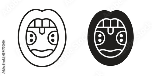 Tonsillitis icon vector, solid illustration, pictogram isolated color editable
