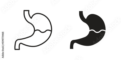 Stomach with Liquids icon vector, solid illustration, pictogram isolated color editable