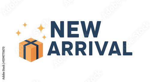 New Arrival Product Marketing Graphic with Gift Box and Sparkles