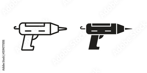 Sealants gun icon vector, solid illustration, pictogram isolated color editable