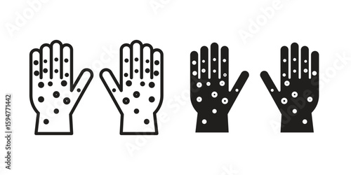 Rash hand icon vector, solid illustration, pictogram isolated color editable