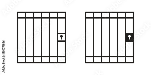 Prison icon vector, solid illustration, pictogram isolated color editable