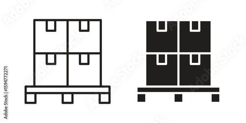 Pallet icon vector, solid illustration, pictogram isolated color editable