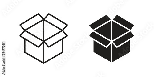 Open box icon vector, solid illustration, pictogram isolated color editable