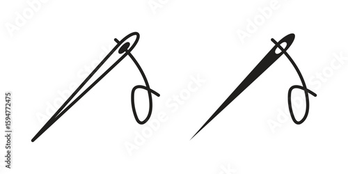 Needle icon vector, solid illustration, pictogram isolated color editable