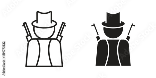 Hunter icon vector, solid illustration, pictogram isolated color editable