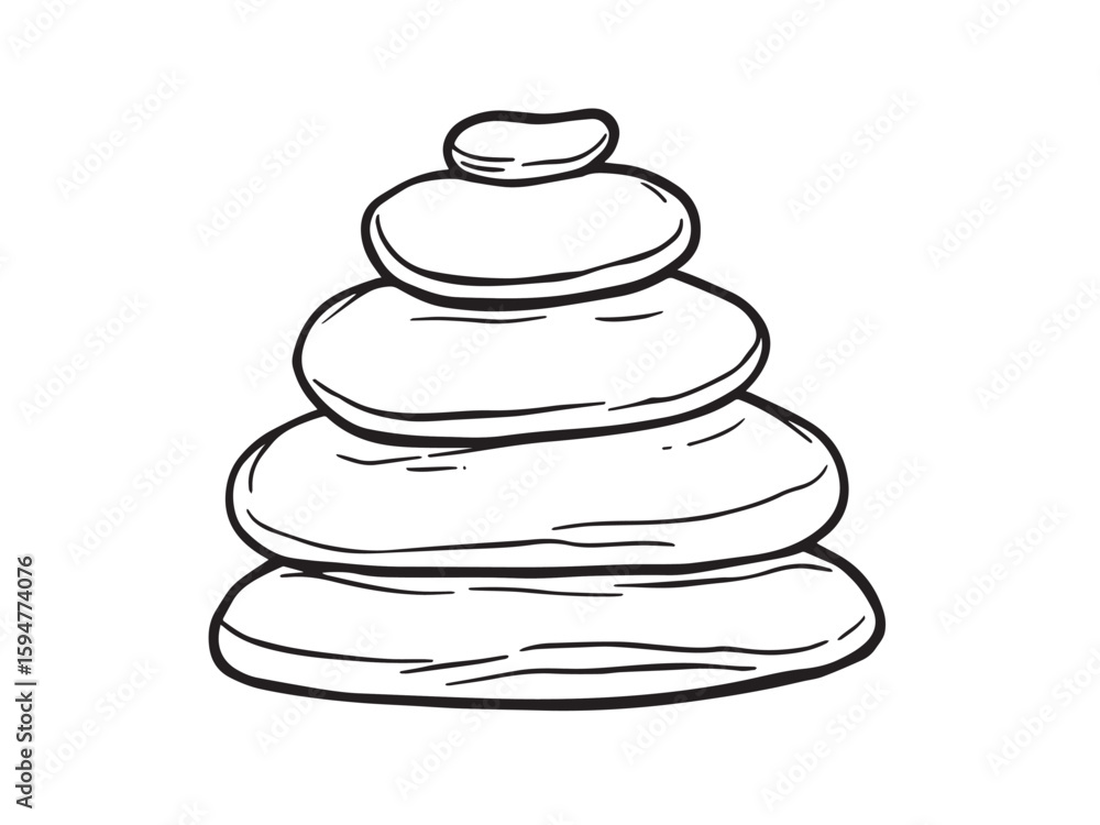 Pastel pebbles stacked line art Pastel pebbles stacked line art
