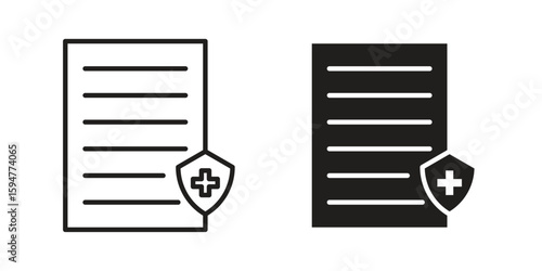 Health insurance icon vector, solid illustration, pictogram isolated color editable