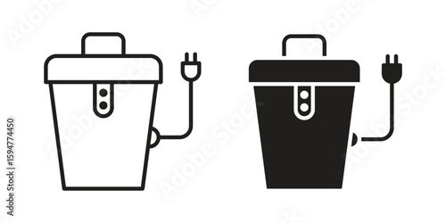 Garbage disposal icon vector, solid illustration, pictogram isolated color editable