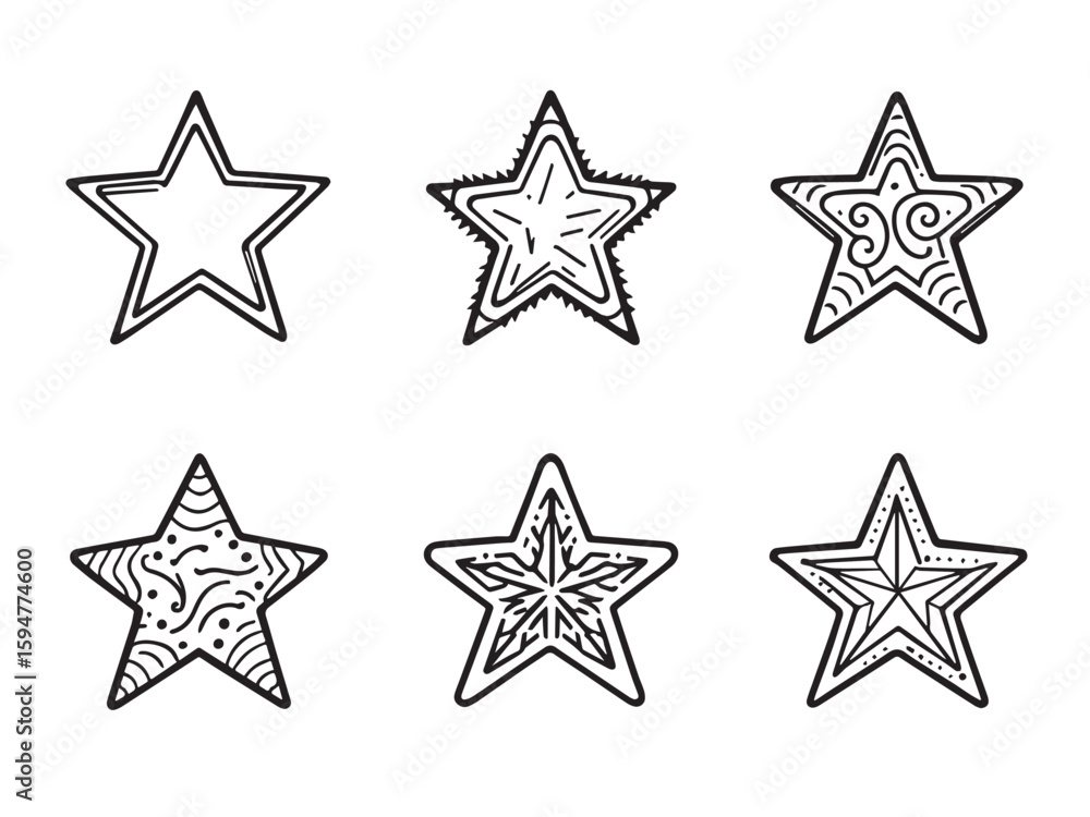 Obraz premium Christmas star line vector design