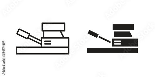 Floor sanding machine icon vector, solid illustration, pictogram isolated color editable