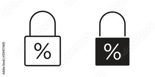 Fixed rate mortgage icon vector, solid illustration, pictogram isolated color editable