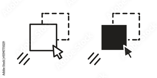 Drag and drop icon vector, solid illustration, pictogram isolated color editable