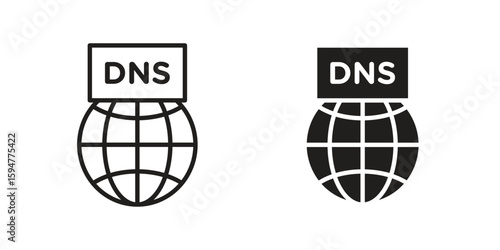 DNS icon vector, solid illustration, pictogram isolated color editable