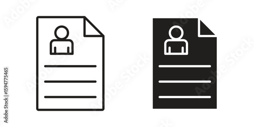 Curriculum icon vector, solid illustration, pictogram isolated color editable