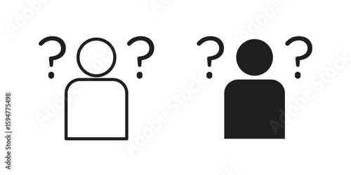 Curious human icon vector, solid illustration, pictogram isolated color editable
