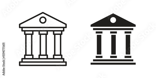 Courthouse icon vector, solid illustration, pictogram isolated color editable