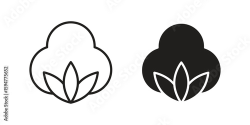 Cotton icon vector, solid illustration, pictogram isolated color editable
