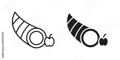 Cornucopia icon vector, solid illustration, pictogram isolated color editable