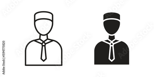 Concierge icon vector, solid illustration, pictogram isolated color editable