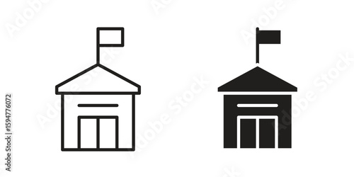 City hall icon vector, solid illustration, pictogram isolated color editable