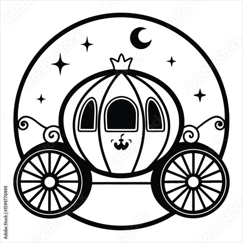 Thanksgiving silhouette vector cinderella pumpkin carriage
