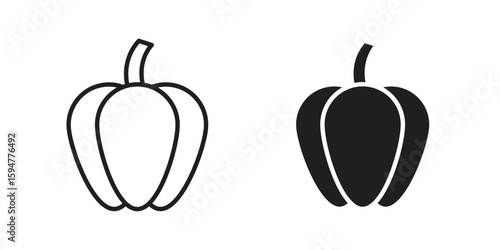 Capsicum icon vector, solid illustration, pictogram isolated color editable