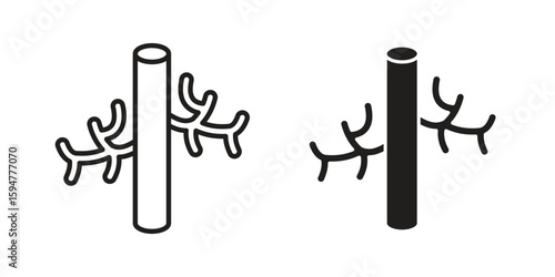 Blood vessel icon vector, solid illustration, pictogram isolated color editable