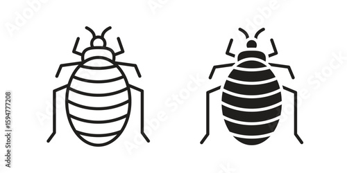 Bedbug icon vector, solid illustration, pictogram isolated color editable
