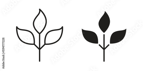 Basil icon vector, solid illustration, pictogram isolated color editable