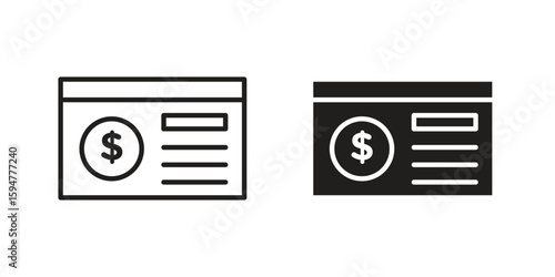 Bankbook icon vector, solid illustration, pictogram isolated color editable