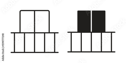 Balcony icon vector, solid illustration, pictogram isolated color editable