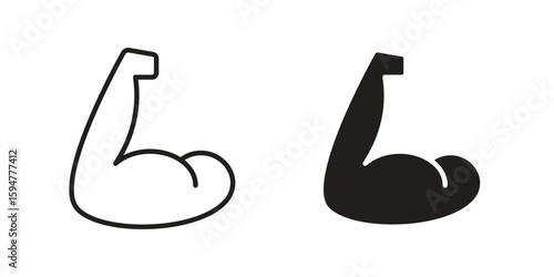 Arm icon vector, solid illustration, pictogram isolated color editable