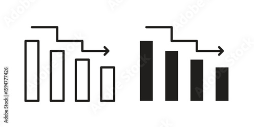 Attrition icon vector, solid illustration, pictogram isolated color editable