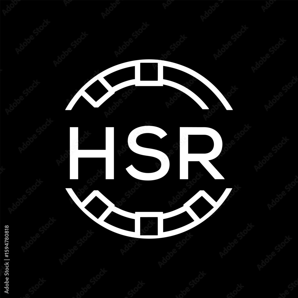 Fototapeta premium HSR Minimalist HSR Logo Design on Black Background – HSR Later Logo, Modern Circular Branding Concept 