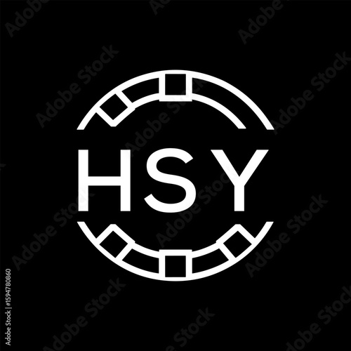HSY Minimalist HSY  Logo Design on Black Background – HSY Later Logo, Modern Circular Branding Concept
