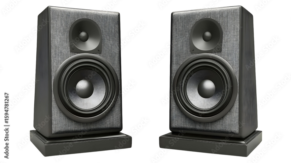 Fototapeta premium Dynamic audio experience home studio speaker setup modern environment close-up sound quality