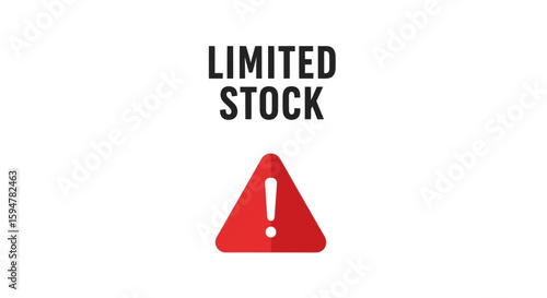 Limited Stock Warning Icon with Exclamation Mark for Online Shop